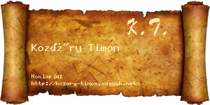 Kozáry Timon névjegykártya